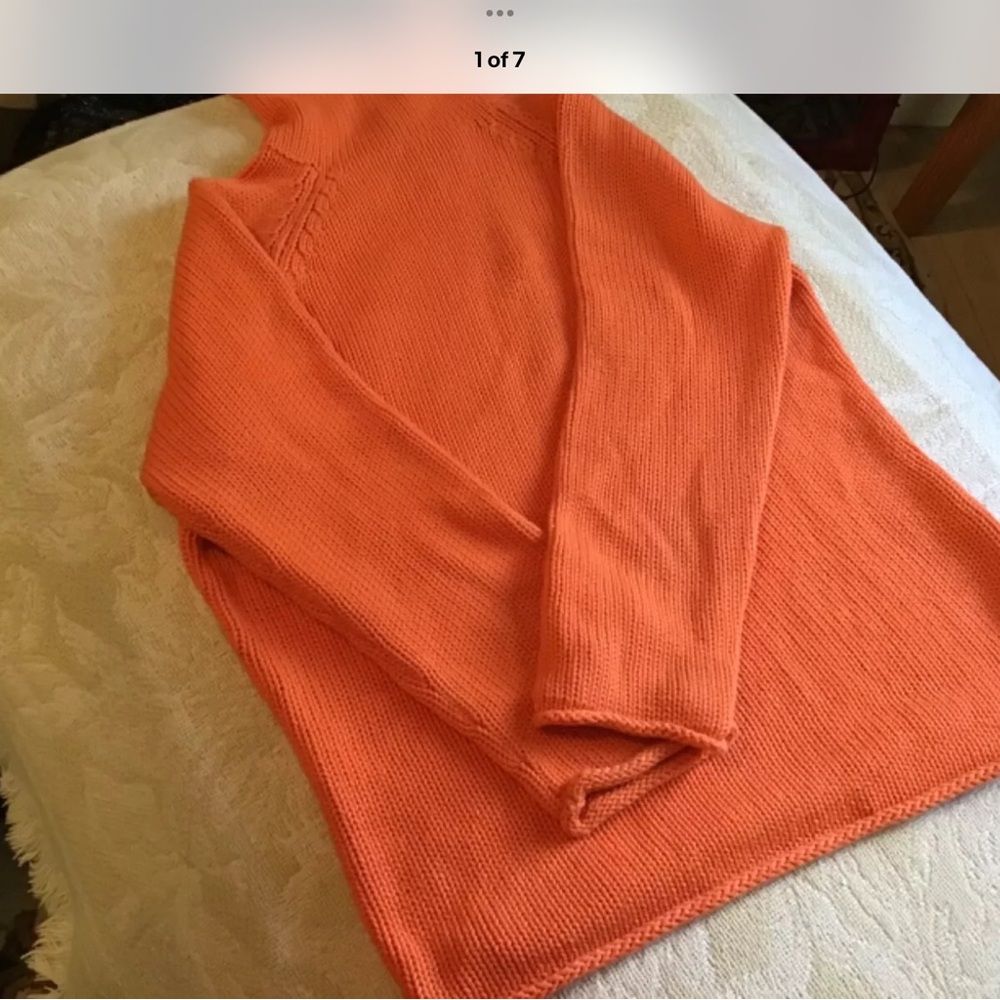 J Crew bright orange cotton sweater M